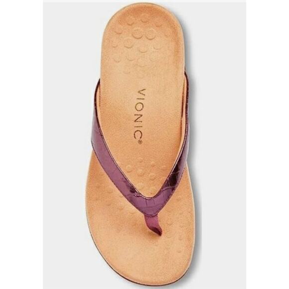 Vionic Women's Dillon Croc Toe Post Metallic Purple | 7 Supportive Sandals EUC - Picture 9 of 9